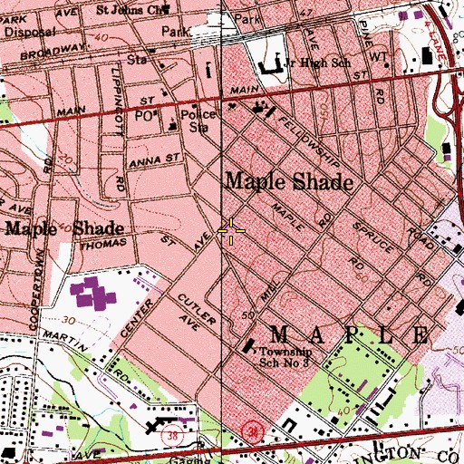 Topographic Map of Chemical Bank-New Jersey National Heliport, NJ