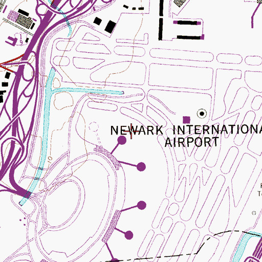 Topographic Map of Newark Liberty International Airport, NJ