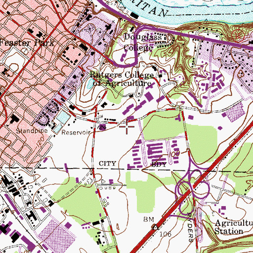 Topographic Map of Rutgers Helistop Sections A and B Heliport, NJ
