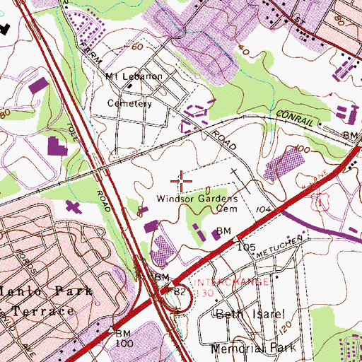 Topographic Map of Ronson Heliport, NJ
