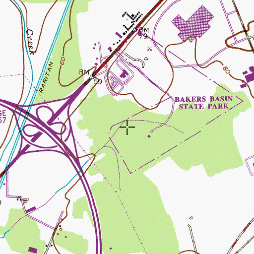 Topographic Map of WKXW-FM (Trenton), NJ