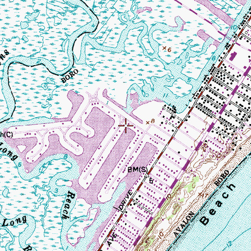 Topographic Map of Borough of Avalon, NJ