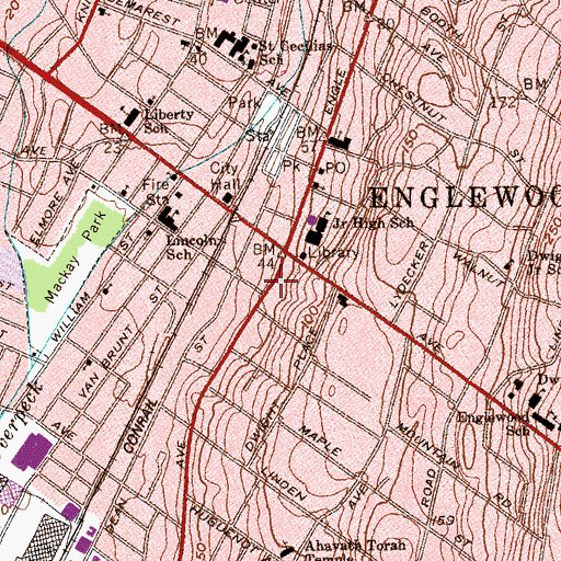 Topographic Map of City of Englewood, NJ