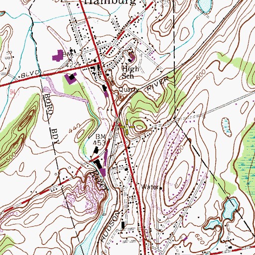 Topographic Map of Borough of Hamburg, NJ