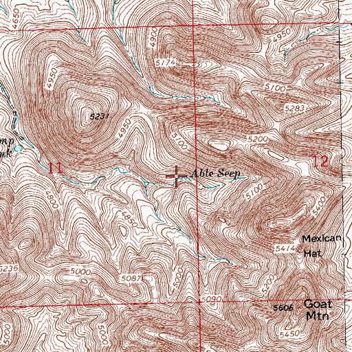 Topographic Map of Able Seep, NM
