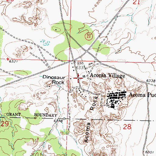 Topographic Map of Acoma Village, NM