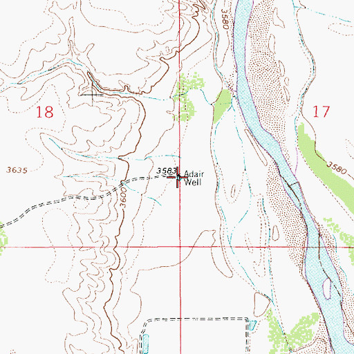 Topographic Map of Adair Well, NM