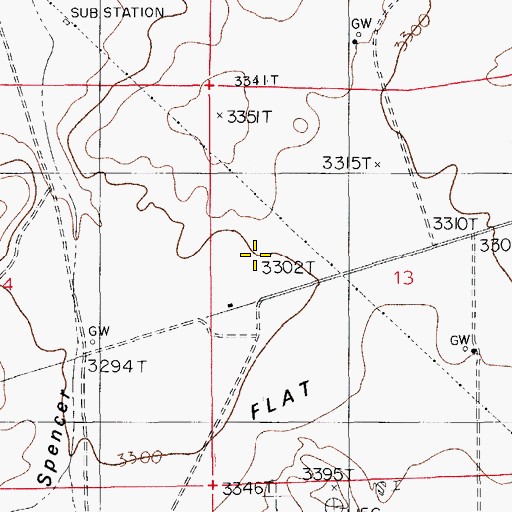 Topographic Map of Adobe Flat, NM