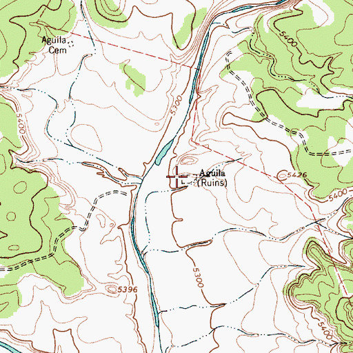 Topographic Map of Aguila, NM
