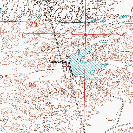 Topographic Map of Alameda Dam, NM