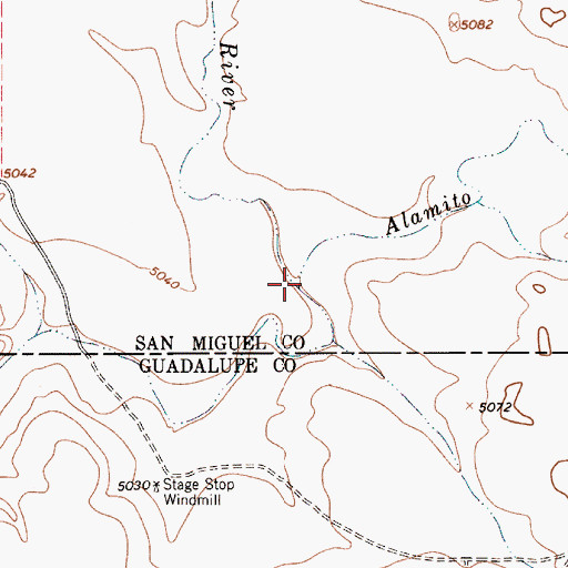 Topographic Map of Alamito Creek, NM