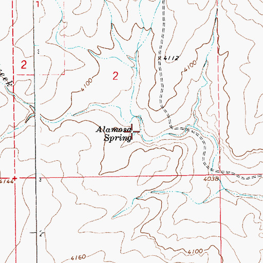 Topographic Map of Alamosa Spring, NM