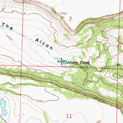 Topographic Map of Alcon Tank, NM