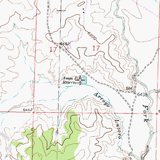 Topographic Map of Amos Pit Reservoir, NM