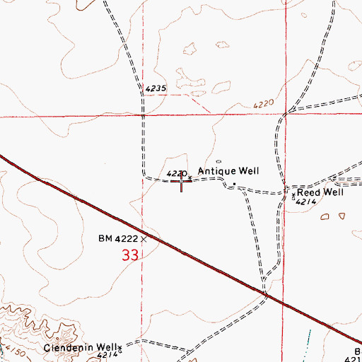 Topographic Map of Antique Well, NM