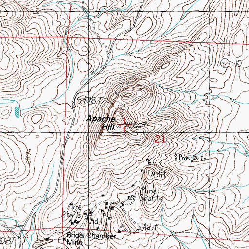 Topographic Map of Apache Hill, NM