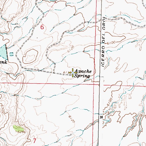 Topographic Map of Apache Spring, NM