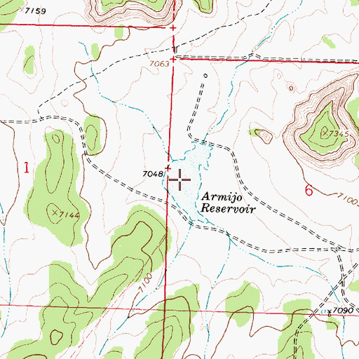 Topographic Map of Armijo Reservoir, NM
