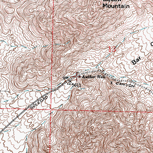 Topographic Map of Author Well, NM