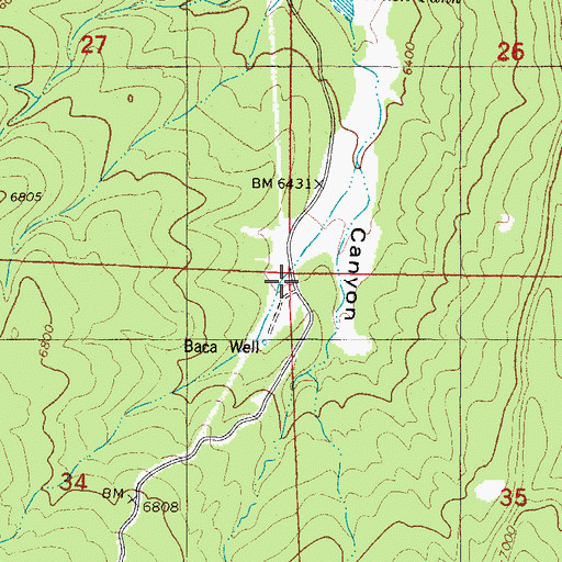 Topographic Map of Baca House, NM
