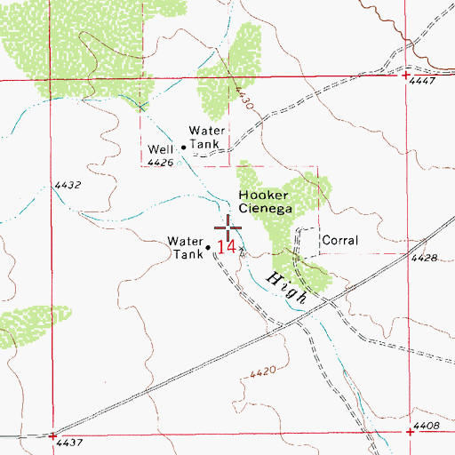 Topographic Map of Oak Creek, AZ