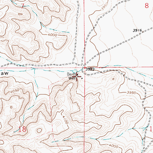 Topographic Map of Berts Well, NM