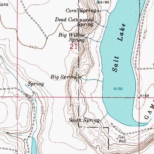Topographic Map of Big Spring, NM
