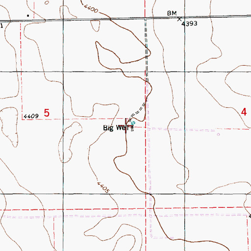 Topographic Map of Big Well, NM