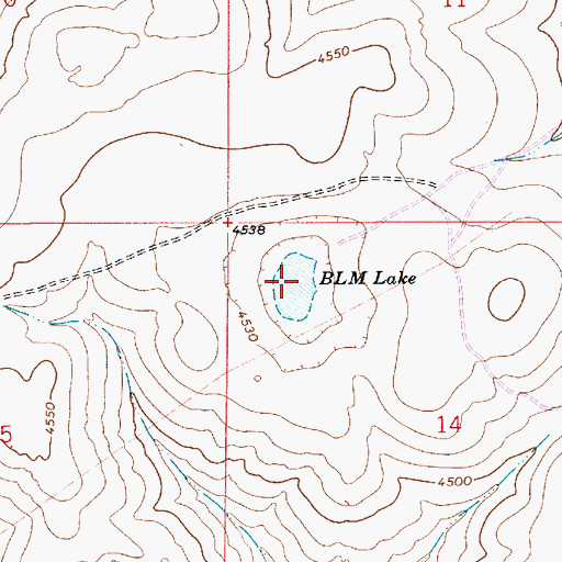 Topographic Map of Blm Lake, NM