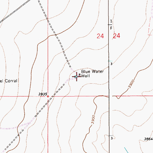 Topographic Map of Blue Water Well, NM