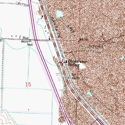 Topographic Map of Bluewater Siding, NM