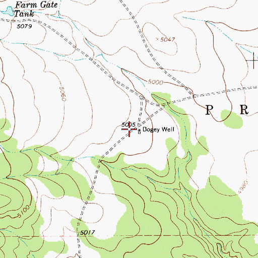 Topographic Map of Bogey Well, NM