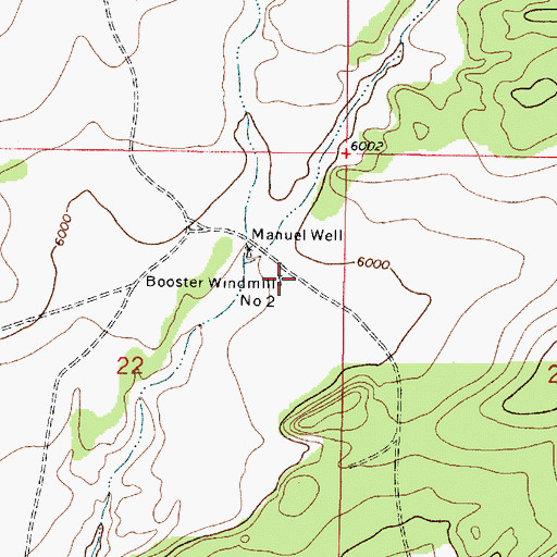 Topographic Map of Booster Windmill, NM