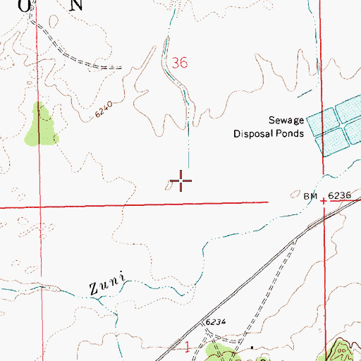 Topographic Map of Bosson Wash, NM