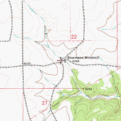 Topographic Map of Bowmann Windmill, NM