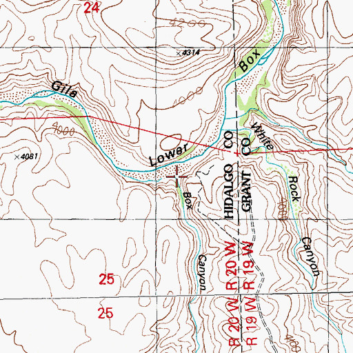 Topographic Map of Box Canyon, NM