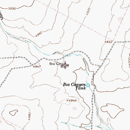 Topographic Map of Box Canyon Well, NM