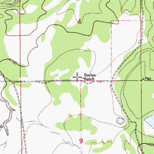 Topographic Map of Boylan Ranch, NM