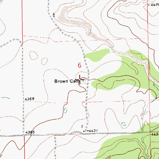 Topographic Map of Brown Cemetery, NM