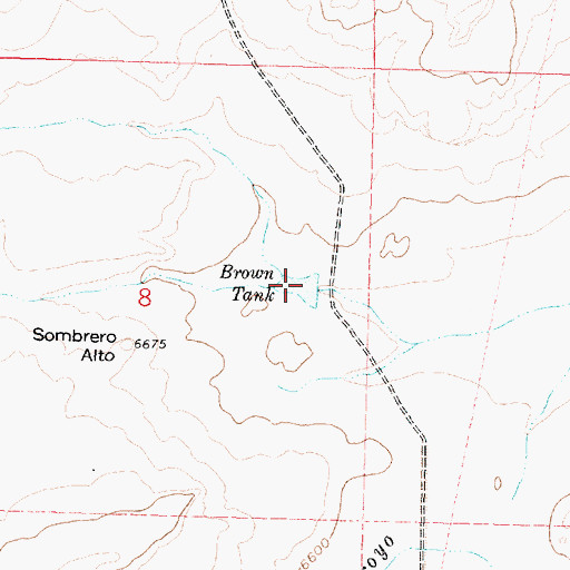Topographic Map of Brown Tank, NM