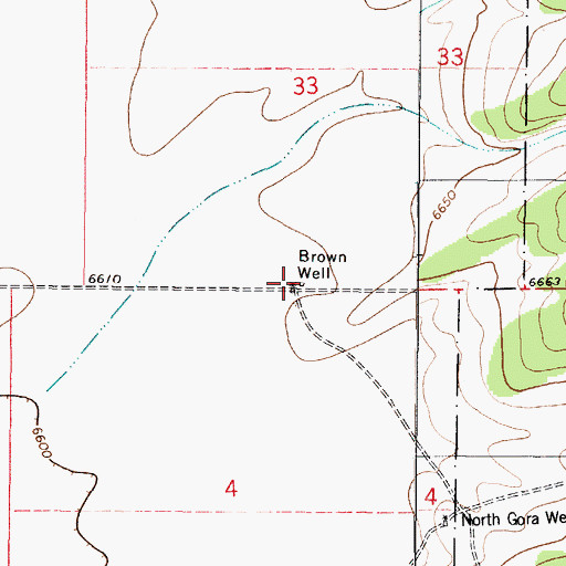 Topographic Map of Brown Well, NM
