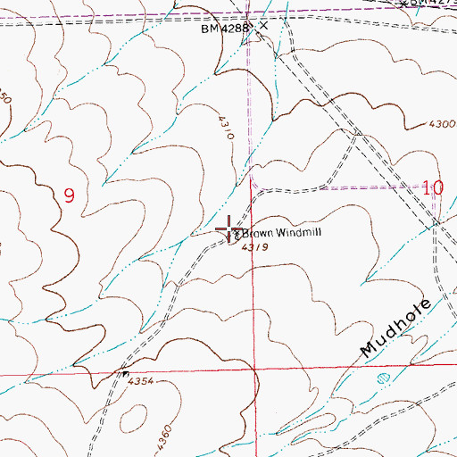 Topographic Map of Brown Windmill, NM