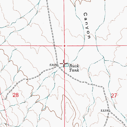 Topographic Map of Buck Tank, NM