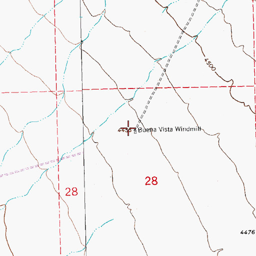 Topographic Map of Buena Vista Windmill, NM