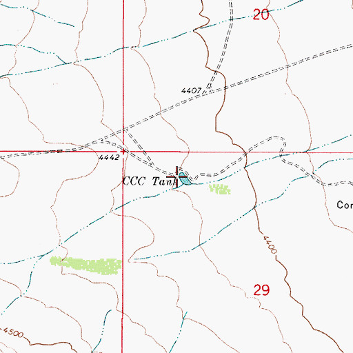 Topographic Map of C C C Tank, NM