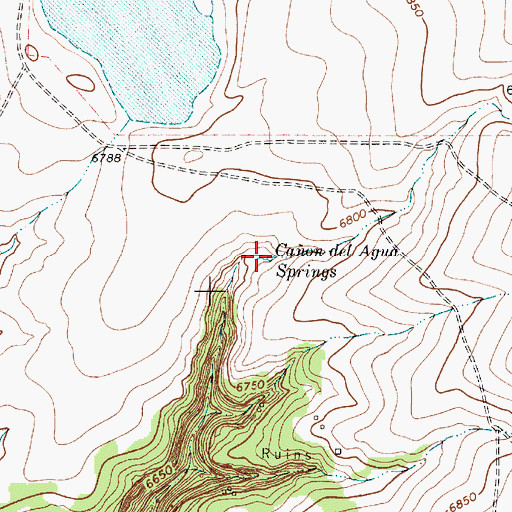 Topographic Map of Caon del Agua Spring, NM