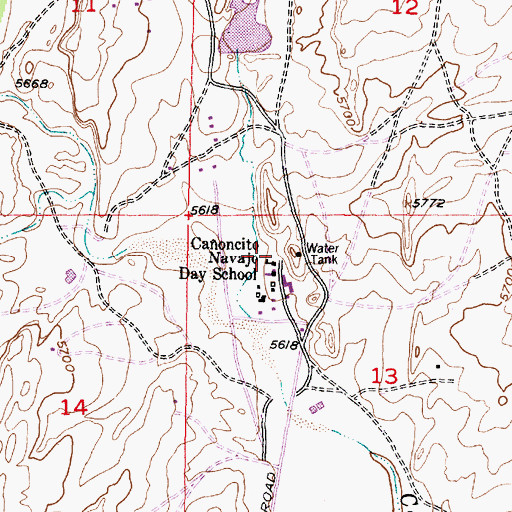 Topographic Map of Caoncito Navajo Day School, NM