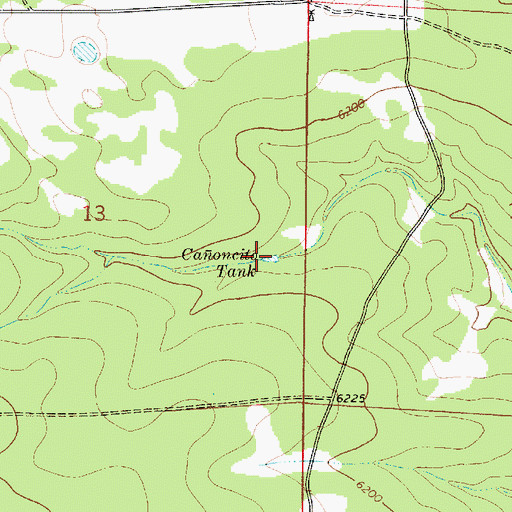 Topographic Map of Caoncito Tank, NM