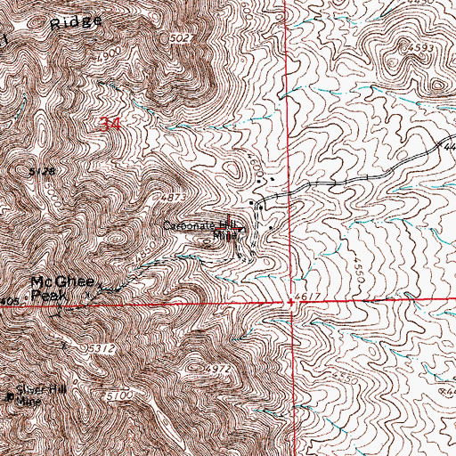 Topographic Map of Carbonate Hill Mine, NM