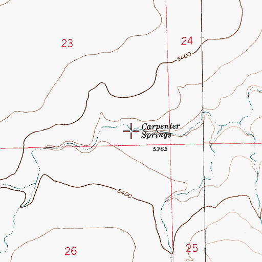 Topographic Map of Carpenter Springs, NM
